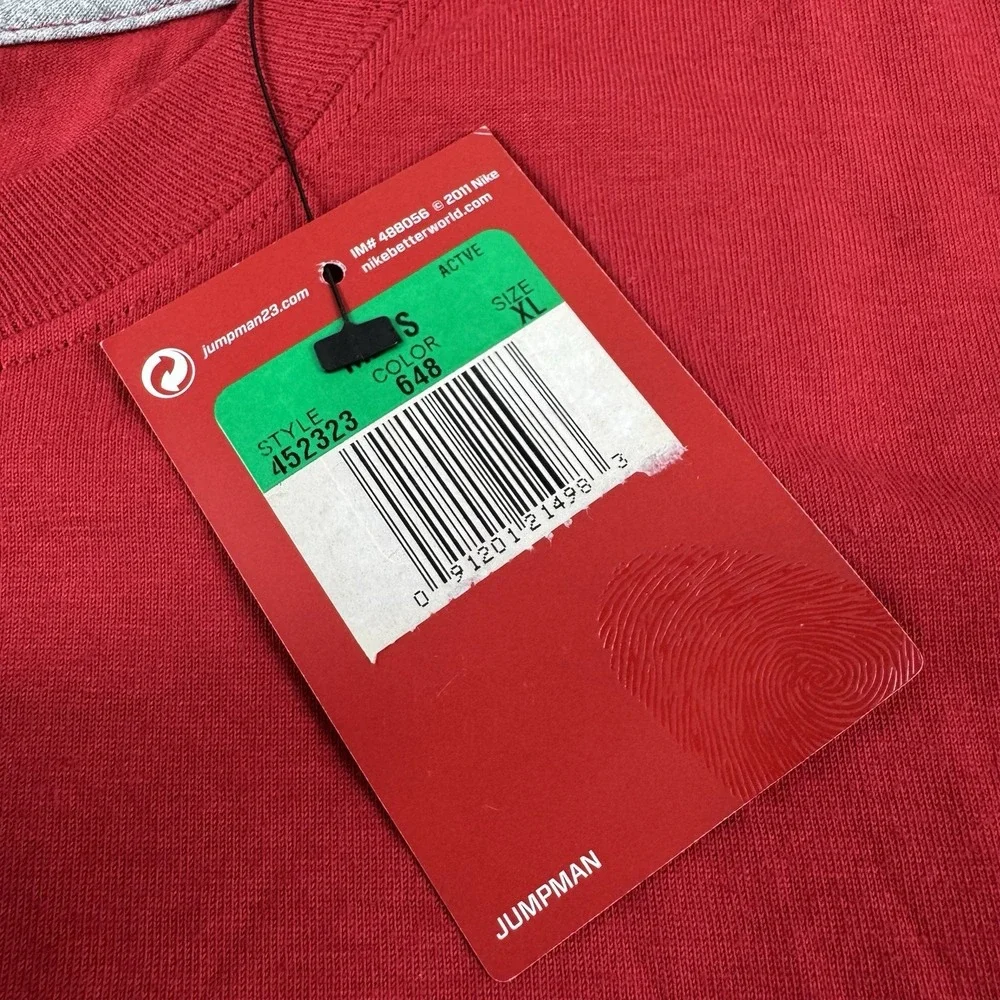 NWT 2011 Nike Air Jordan Jumpman Flight Grid Red/Gray Graphic Tee Mens XL Rare